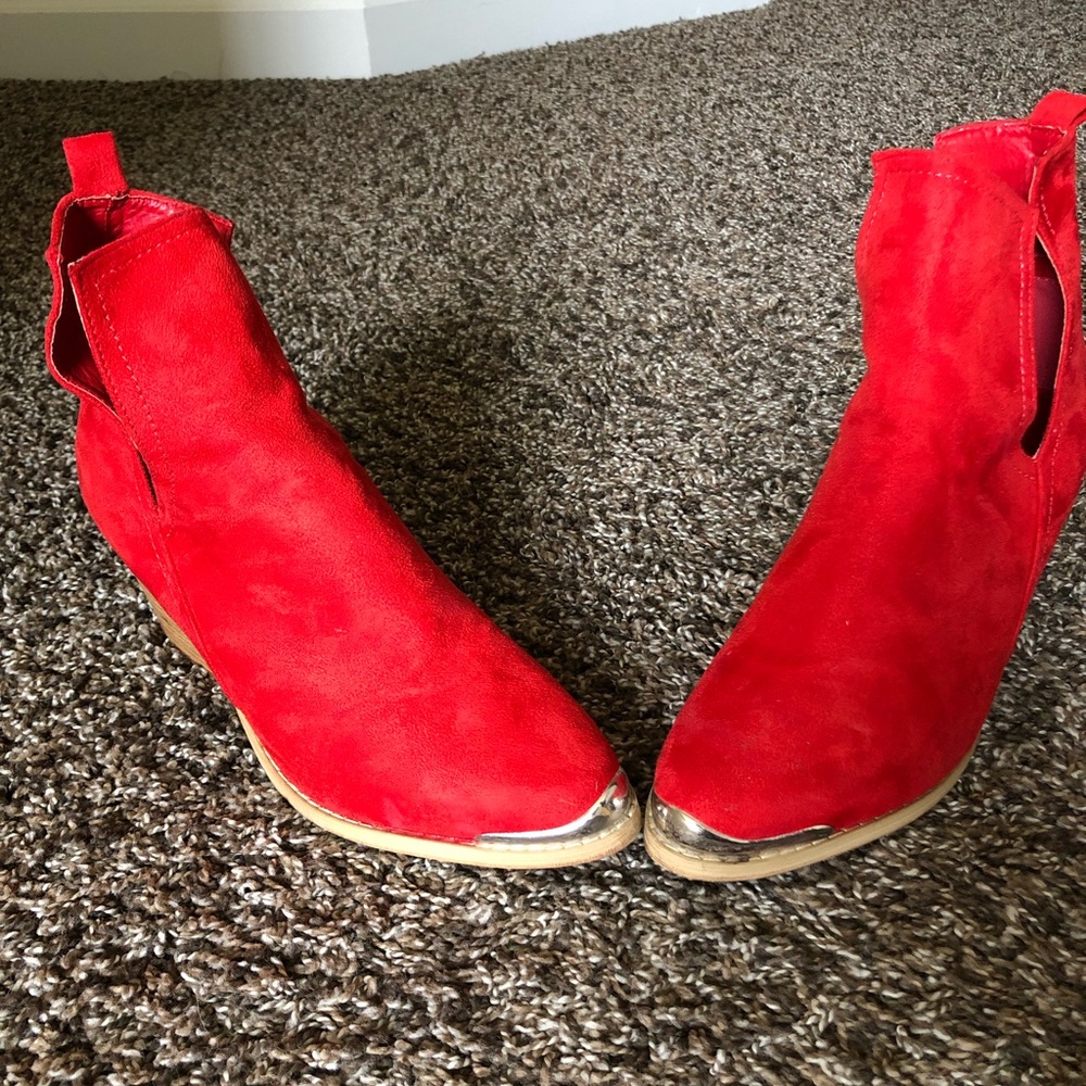 Red Heeled Suede Boots